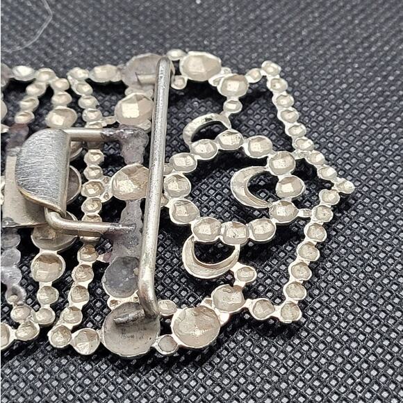 Victorian Steel Cut Crown Buckle Metal Two-Piece Hook Eye Antique Vintage Style - Picture 10 of 11